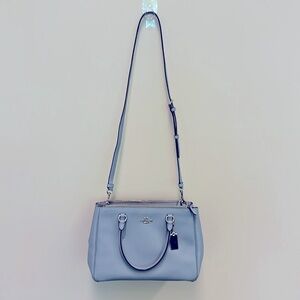 Coach Surrey Carryall. light Blue with Silvertone accents. Great cond Dust Bag